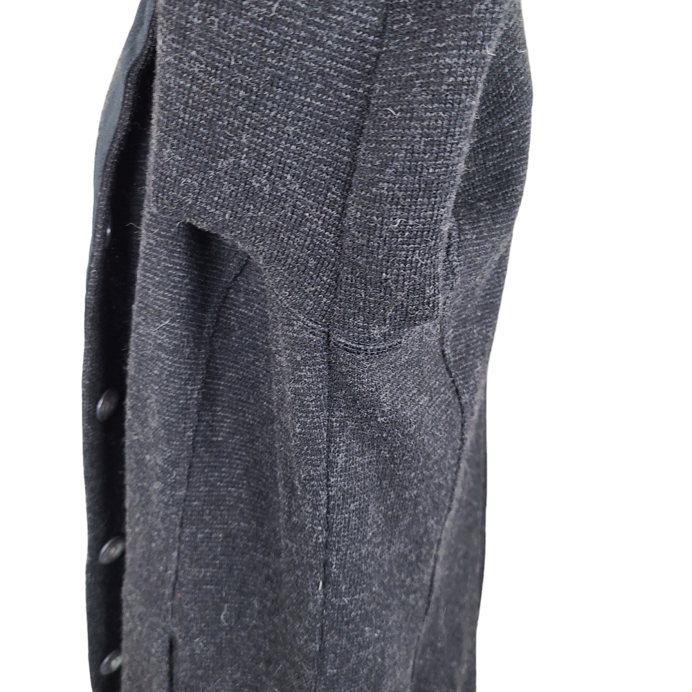 Mountain Hardwear wool blend black gray buttoned sweater cardigan Large - Picture 6 of 15
